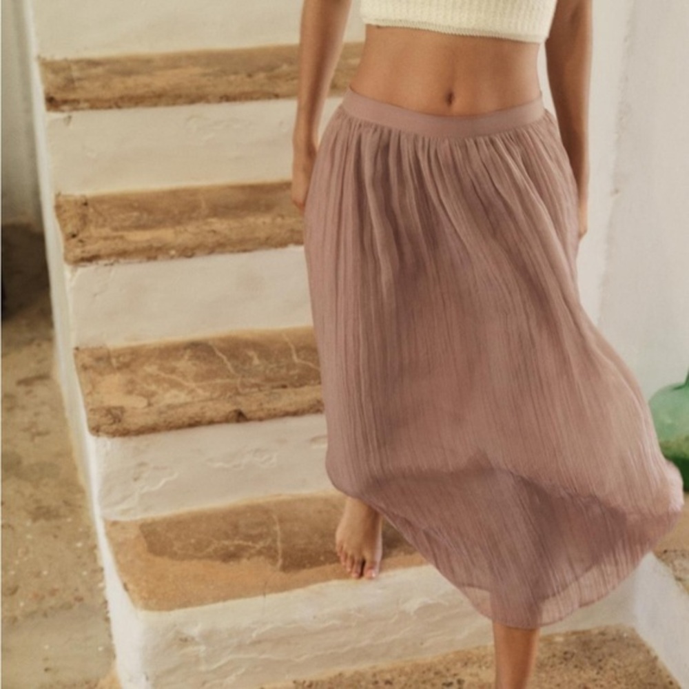 Zara Mauve Midi Skirt